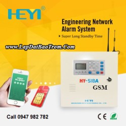 Tủ báo động HEYI HY-518A (GSM), APP điện thoại IOS,Android (báo trộm)