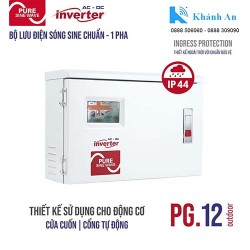 Bộ lưu điện DoorMatic dùng cho motor cửa cổng tự động 220 Vac sóng SINE CHUẨN, 1 pha PG.12 Outdoor