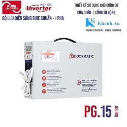 Bộ lưu điện DoorMatic dùng cho motor cửa cổng tự động 220 Vac sóng SINE CHUẨN, 1 pha PG.15 indoor