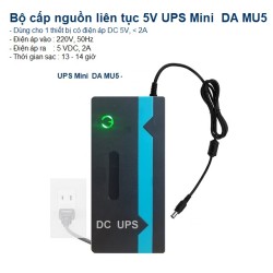 Bộ cấp nguồn liên tục 5V UPS Mini MU5-5800 cho camera, wifi, máy chấm công