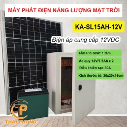 Bộ lưu trữ điện năng lượng mặt trời 12V 15Ah KA-SL15Ah công suất 180W, tấm pin 50W, cho camera, báo động, thiết bị an ninh viễn thông...