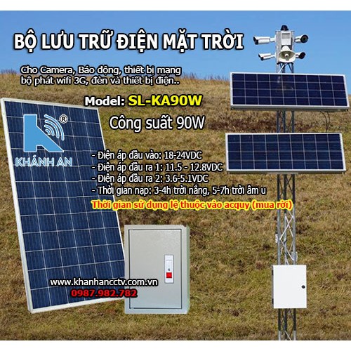 Bộ lưu trữ điện năng lượng mặt trời cho camera SL-KA90W công suất 90W