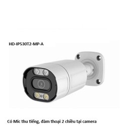 Camera IP HD-IP530T2-MP-A có Mic thu tiếng, loa đàm thoại 2 chiều hoặc hú còi báo động, ban đêm có màu