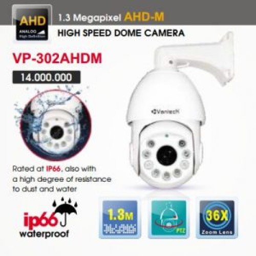 Camera Vantech Speedome AHD VP-302AHDM 1.3MP, đại lý, phân phối,mua bán, lắp đặt giá rẻ