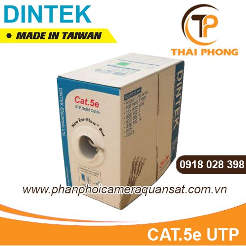 Bán Cáp mạng Dintek CAT.5E UTP, 4 pair, 24AWG, 305m/box giá tốt nhất tại tp hcm