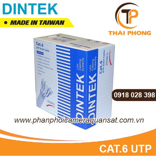 Bán Dây cáp mạng Dintek CAT.6 UTP, 4 pair, 23AWG, 305m/box giá tốt nhất tại tp hcm