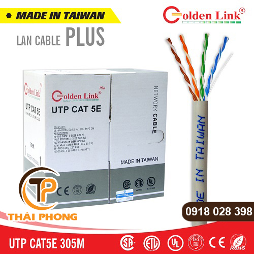 Bán Dây cáp mạng Cat5e UTP Golden Link plus Platinum (Màu trắng Xám) giá tốt nhất tại tp hcm