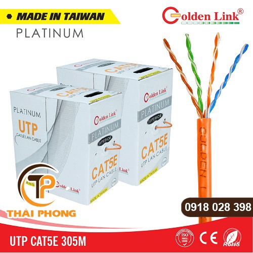 Bán Dây cáp mạng Cat5e UTP Golden Link Platinum 305M (màu cam) giá tốt nhất tại tp hcm