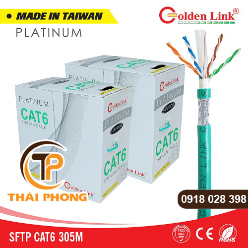 Bán Dây cáp mạng Cat6 SFTP Golden Link Platinum 305m (màu xanh lá) giá tốt nhất tại tp hcm
