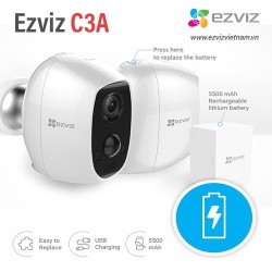 Camera EZVIZ C3A không dây dùng PIN xạc CS-C3A-A0-1C2WPMFBR 