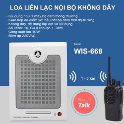 Loa thông báo, liên lạc nội bộ 2 chiều không dây WIS-608U, phóng đại âm thanh bộ đàm, dùng chung hãng Motorola, Kenwood, Baofeng, lisheng