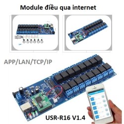 Module điều khiển từ xa bằng điện thoại APP internet 16 kênh USR-R16-T (TCP IP LAN, hẹn giờ)