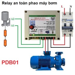 Bộ relay điều khiển phao điện máy bơm nước tự động, an toàn, chống giật PDB01