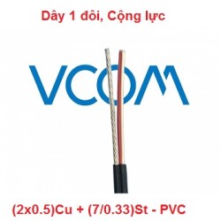 Dây thuê bao Dropwire VCOM 1 đôi, có cường lực (2x0.5)Cu - PVC