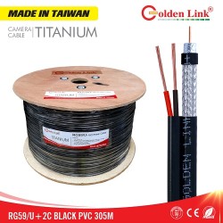 Cáp đồng trục Golden Link Premium RG59/U+2C, 100M