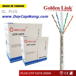 Cáp mạng Golden Link PLUS UTP Cat6 đồng nguyên chất (trắng xám) 305M