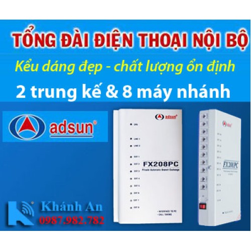 Tổng đài điện thoại ADSUN FX 208PC, đại lý, phân phối,mua bán, lắp đặt giá rẻ