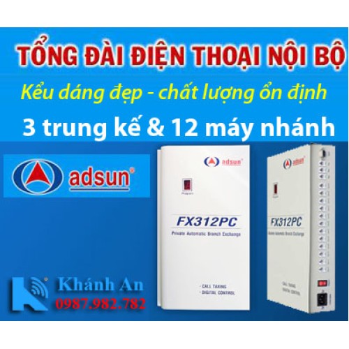 Tổng đài điện thoại ADSUN FX 312PC, đại lý, phân phối,mua bán, lắp đặt giá rẻ