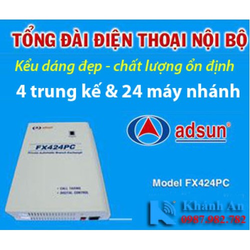 Tổng đài điện thoại ADSUN FX 424PC, đại lý, phân phối,mua bán, lắp đặt giá rẻ