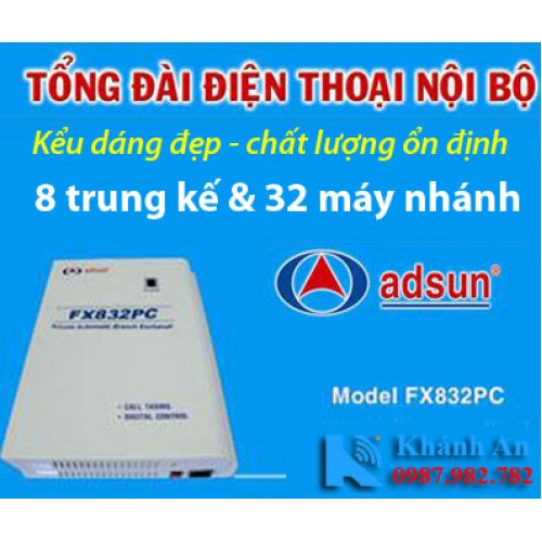 Tổng đài điện thoại ADSUN FX 832PC, đại lý, phân phối,mua bán, lắp đặt giá rẻ