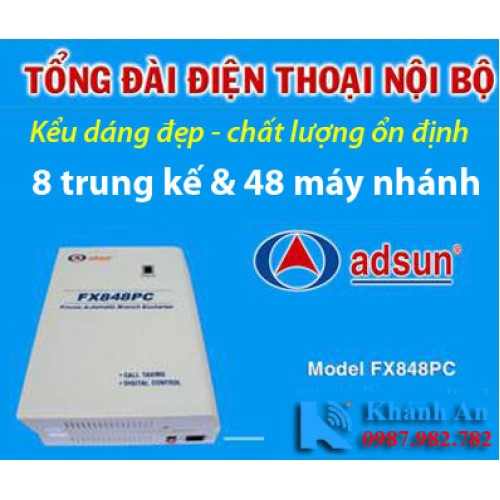 Tổng đài điện thoại ADSUN FX 848PC, đại lý, phân phối,mua bán, lắp đặt giá rẻ