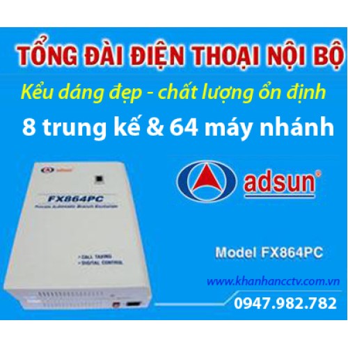 Tổng đài điện thoại ADSUN FX 864PC, đại lý, phân phối,mua bán, lắp đặt giá rẻ