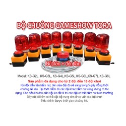 Bộ bấm chuông GAMESHOW 10 đội chơi KS-G10L, nút lớn + đèn quay, bấm ai nhanh hơn giành quyền trả lời, ứng dụng trò chơi đoàn đội, tập thể Bộ bấm chuông GAMESHOW 10 đội chơi KS-G10L, nút lớn + đèn quay, bấm ai nhanh hơn giành quyền trả lời, ứng dụng trò chơi đoàn đội, tập thể