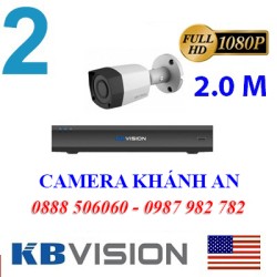 Trọn bộ 2 camera KBVISION 2.0MP CVI cho Xưởng,Nhà Máy,Cty,Văn phòng,Shop...