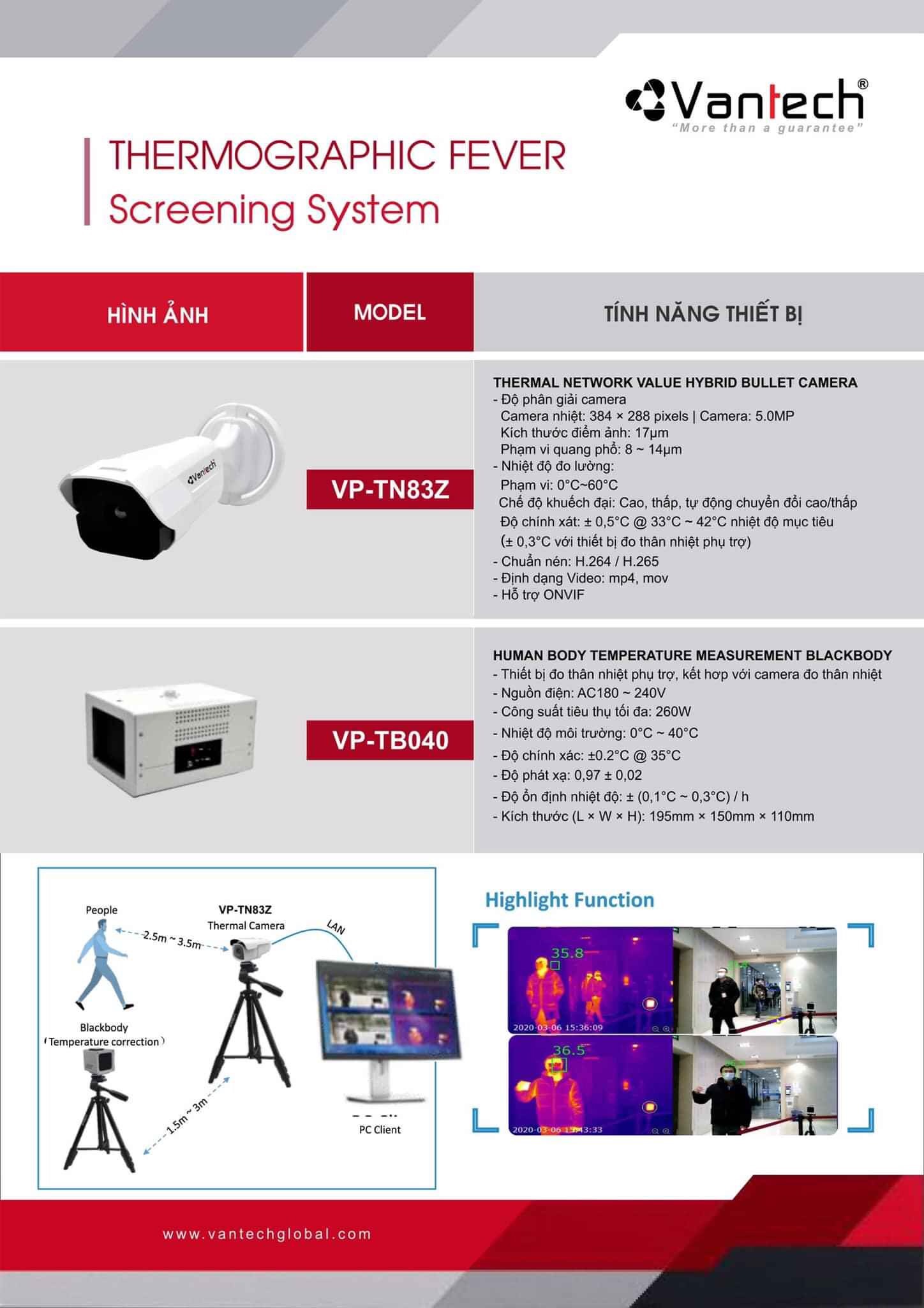 Camera cảm biến đo thân nhiệt VP-TN83Z, đại lý, phân phối,mua bán, lắp đặt giá rẻ